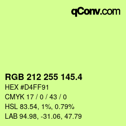 カラーコード: RGB 212 255 145.4 | qconv.com