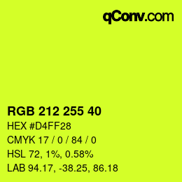 Color code: RGB 212 255 40 | qconv.com