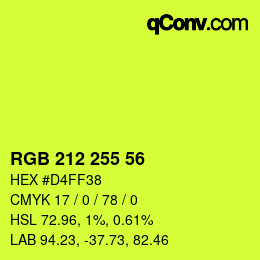 Color code: RGB 212 255 56 | qconv.com