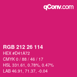 Color code: RGB 212 26 114 | qconv.com