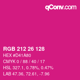 Color code: RGB 212 26 128 | qconv.com