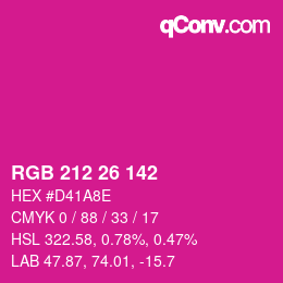 Color code: RGB 212 26 142 | qconv.com