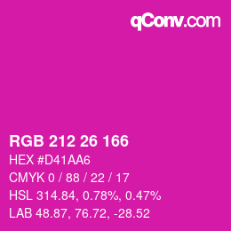 Color code: RGB 212 26 166 | qconv.com