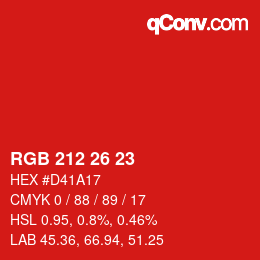 Color code: RGB 212 26 23 | qconv.com