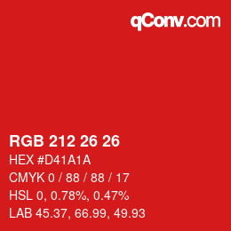 Color code: RGB 212 26 26 | qconv.com