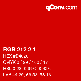 Color code: RGB 212 2 1 | qconv.com