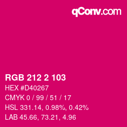 Color code: RGB 212 2 103 | qconv.com
