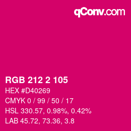 Color code: RGB 212 2 105 | qconv.com