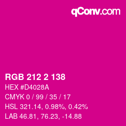 Color code: RGB 212 2 138 | qconv.com
