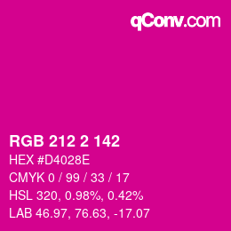Color code: RGB 212 2 142 | qconv.com