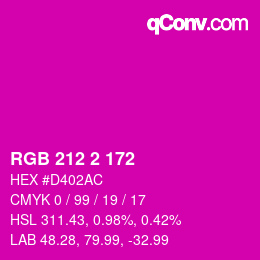 Color code: RGB 212 2 172 | qconv.com