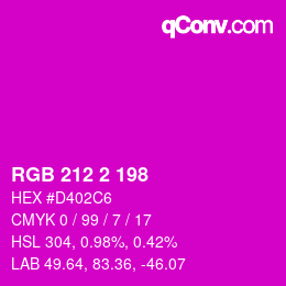 Color code: RGB 212 2 198 | qconv.com