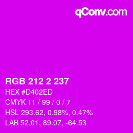 Color code: RGB 212 2 237 | qconv.com