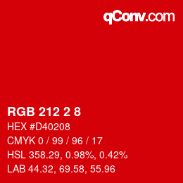 カラーコード: RGB 212 2 8 | qconv.com