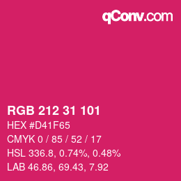 Color code: RGB 212 31 101 | qconv.com