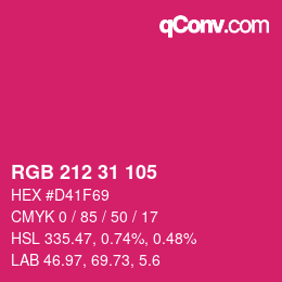 Color code: RGB 212 31 105 | qconv.com