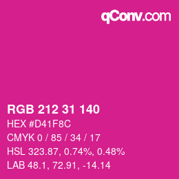 Color code: RGB 212 31 140 | qconv.com