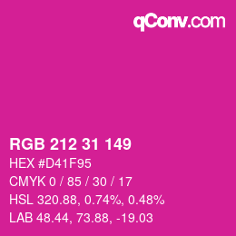 Color code: RGB 212 31 149 | qconv.com