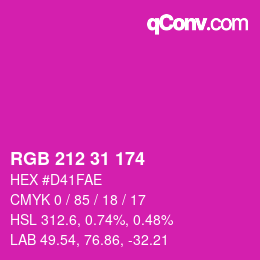 Color code: RGB 212 31 174 | qconv.com