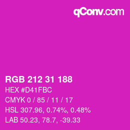 Color code: RGB 212 31 188 | qconv.com
