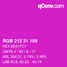 Color code: RGB 212 31 199 | qconv.com