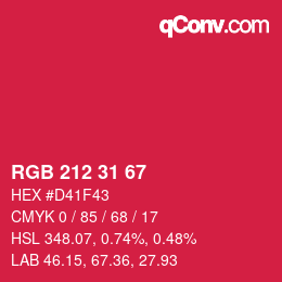 Color code: RGB 212 31 67 | qconv.com