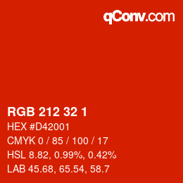 カラーコード: RGB 212 32 1 | qconv.com