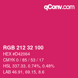 Color code: RGB 212 32 100 | qconv.com
