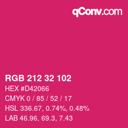 Color code: RGB 212 32 102 | qconv.com