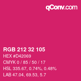 カラーコード: RGB 212 32 105 | qconv.com