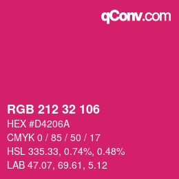 Código de color: RGB 212 32 106 | qconv.com