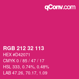 Color code: RGB 212 32 113 | qconv.com