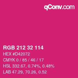 カラーコード: RGB 212 32 114 | qconv.com