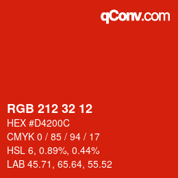 Color code: RGB 212 32 12 | qconv.com
