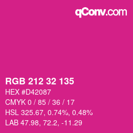 Color code: RGB 212 32 135 | qconv.com