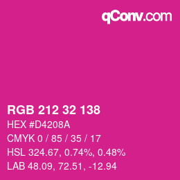 Color code: RGB 212 32 138 | qconv.com