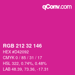Color code: RGB 212 32 146 | qconv.com