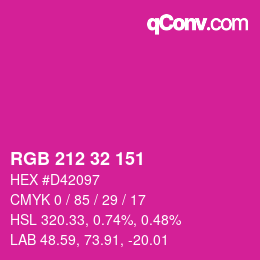 Color code: RGB 212 32 151 | qconv.com