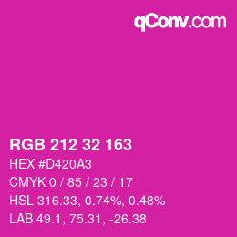 Color code: RGB 212 32 163 | qconv.com