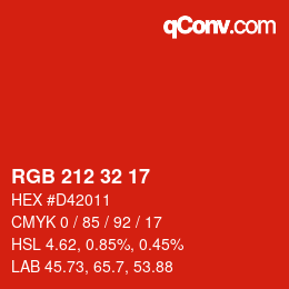 Color code: RGB 212 32 17 | qconv.com