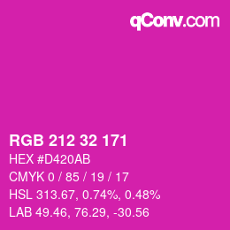 Color code: RGB 212 32 171 | qconv.com