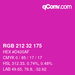 Color code: RGB 212 32 175 | qconv.com