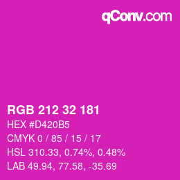 Color code: RGB 212 32 181 | qconv.com