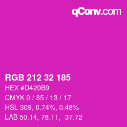 Color code: RGB 212 32 185 | qconv.com