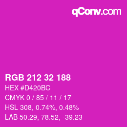Color code: RGB 212 32 188 | qconv.com