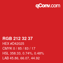 Color code: RGB 212 32 37 | qconv.com