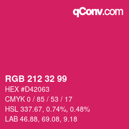 Color code: RGB 212 32 99 | qconv.com