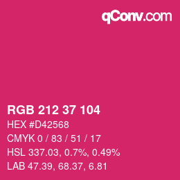 Color code: RGB 212 37 104 | qconv.com