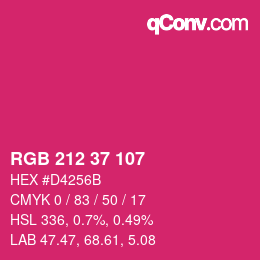 Color code: RGB 212 37 107 | qconv.com