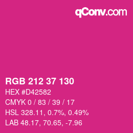Color code: RGB 212 37 130 | qconv.com